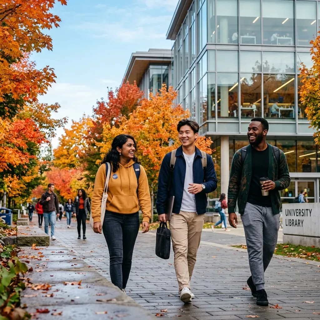International newcomers smiling in Canada